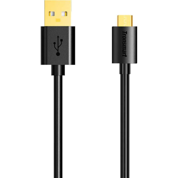 Кабель Tronsmart MUS01 Premium USB Cable 0.3m With Gold-Plated Connectors Black